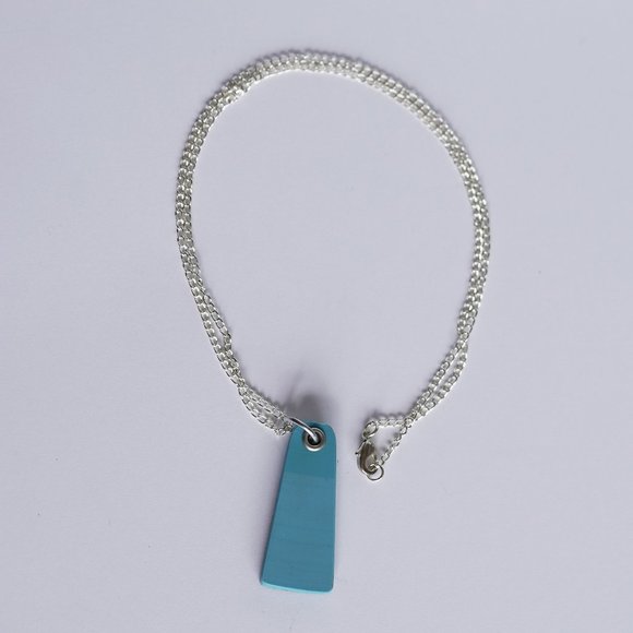 Two-tone Blue Vinyl Record Pendant with Swarovski - Picture 2 of 5